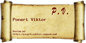 Ponert Viktor névjegykártya